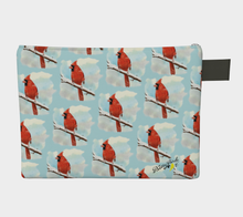 Charger l'image dans la galerie, Bird pattern make up bag with zipper Cardinal made in Canada