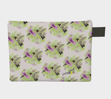Charger l'image dans la galerie, Bird pattern make up bag with zipper hummingbird made in Canada