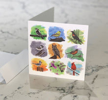 Charger l'image dans la galerie, Canadian Birds Blank Note Cards - Set of 6 cardinals blue jays hummingbirds owls