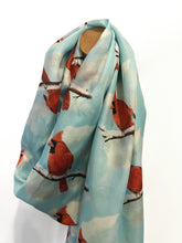 Charger l'image dans la galerie, Fashion scarf red cardinal pattern Canadian artist
