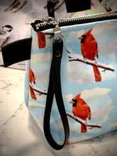 Load image into Gallery viewer, Bird pattern make up bag with zipper cardinal made in Canada