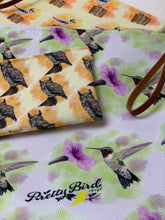 Load image into Gallery viewer, Bird pattern make up bag with zipper chickadee made in Canada