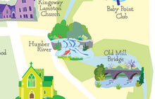 Charger l'image dans la galerie, Kingsway Toronto Etobicoke map Humber River Old Mill Canadian artist