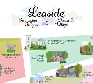 🇨🇦 Illustrated Maps of the Leaside Neighbourhood, Toronto.