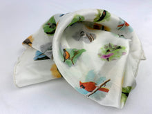 Charger l'image dans la galerie, Fashion scarf Canadian birds pattern cardinal blue jay hummingbird goldfinch owl