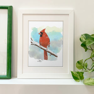 Fine Art Print - Northern Cardinal 8 x 10 - Bird Art