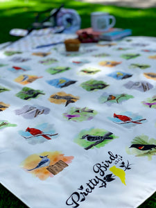 bird-print multi-use origami tote bag